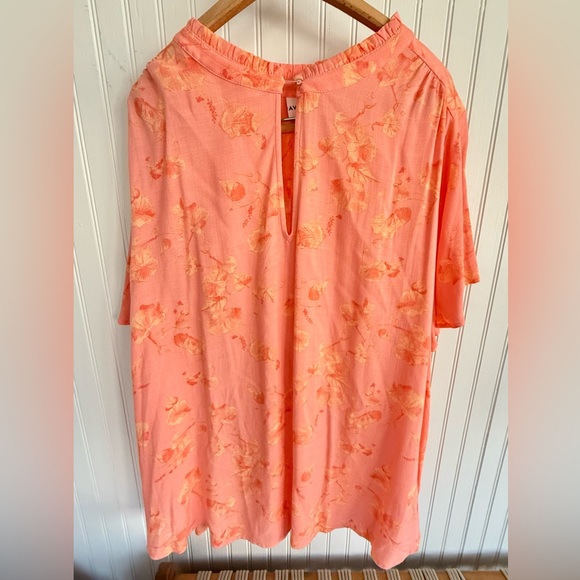 Ava & Viv Coral Floral Blouse Size 2X - Picture 4 of 5
